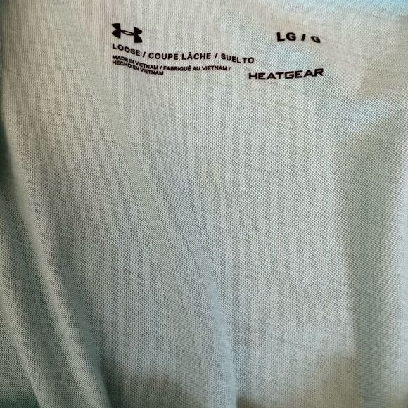 UNDER ARMOUR Heat Gear Loose Fit Metallic Graphic Scoop Neck Work Out Tank Top L - Picture 7 of 7